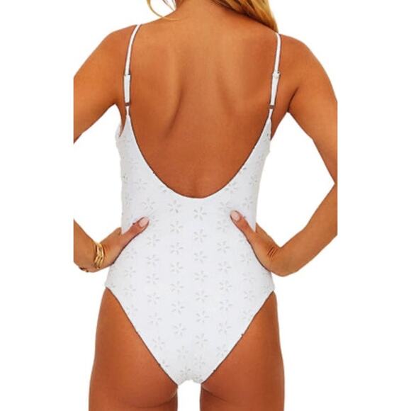 Beach Riot Reese floral eyelet one piece swimsuit white size Medium M - Picture 7 of 7